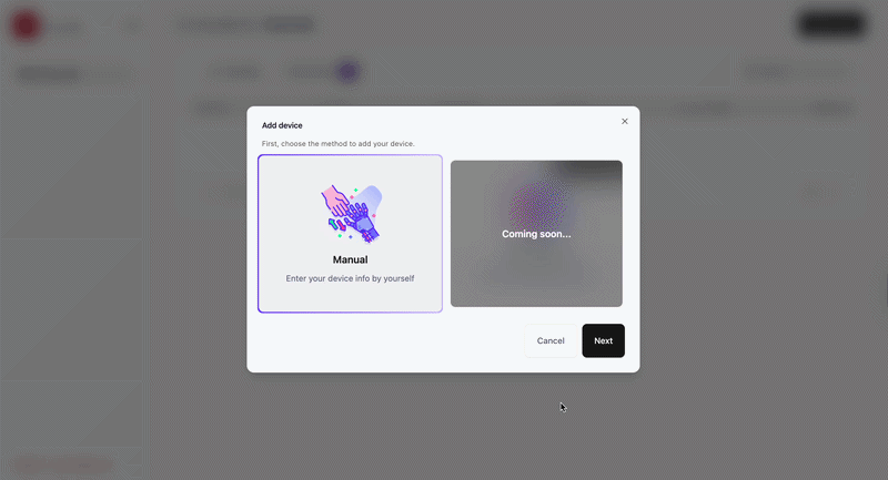 Select device model